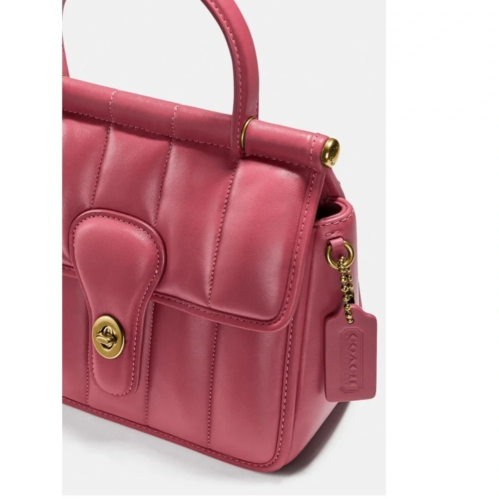 Coach Originals Quilted Quilties Willis 18 Top Handle Bag B4 Rouge Leather NWT